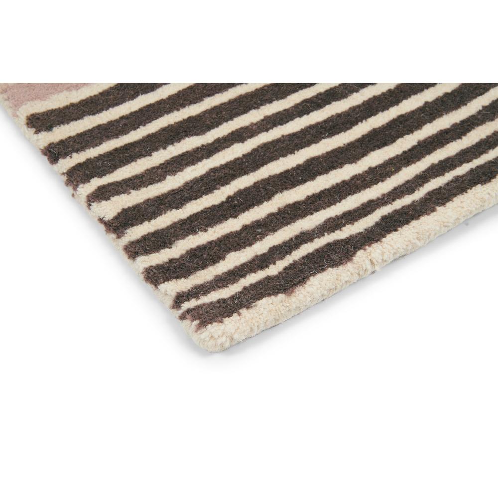 beige geo and stripe wool rug detailed image - MyHouse