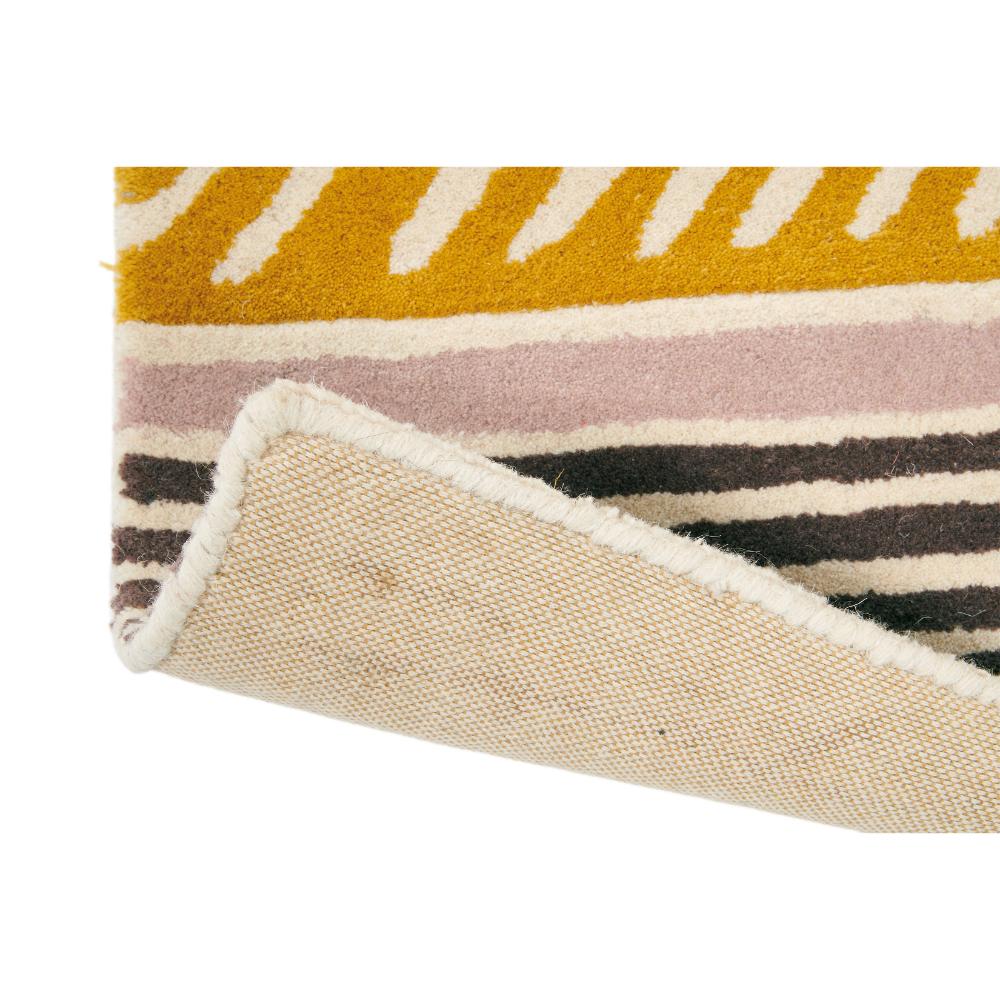 beige geo and stripe wool rug detailed image - MyHouse