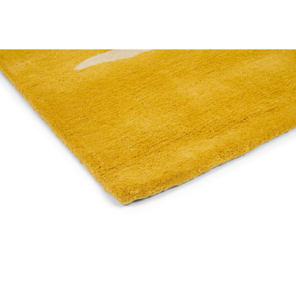 yellow honeycomb design wool rug detailed image - MyHouse