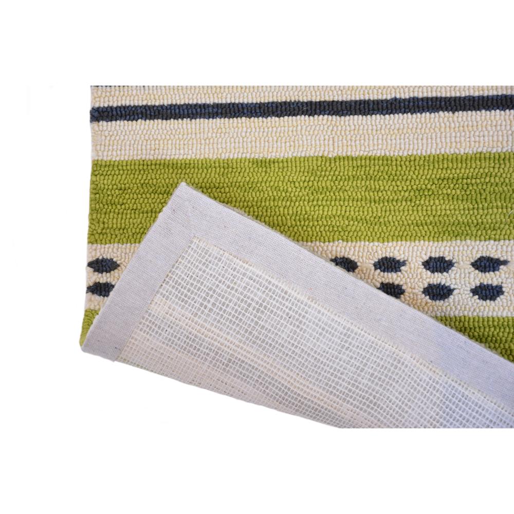 green and blue stripe indoor/outdoor rug detailed image - MyHouse