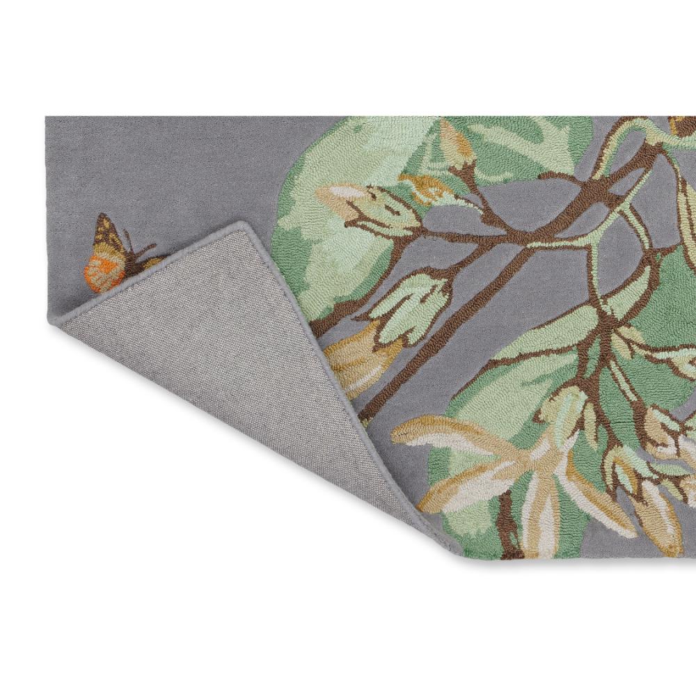 Hummingbird and floral grey wool rug detailed image - MyHouse