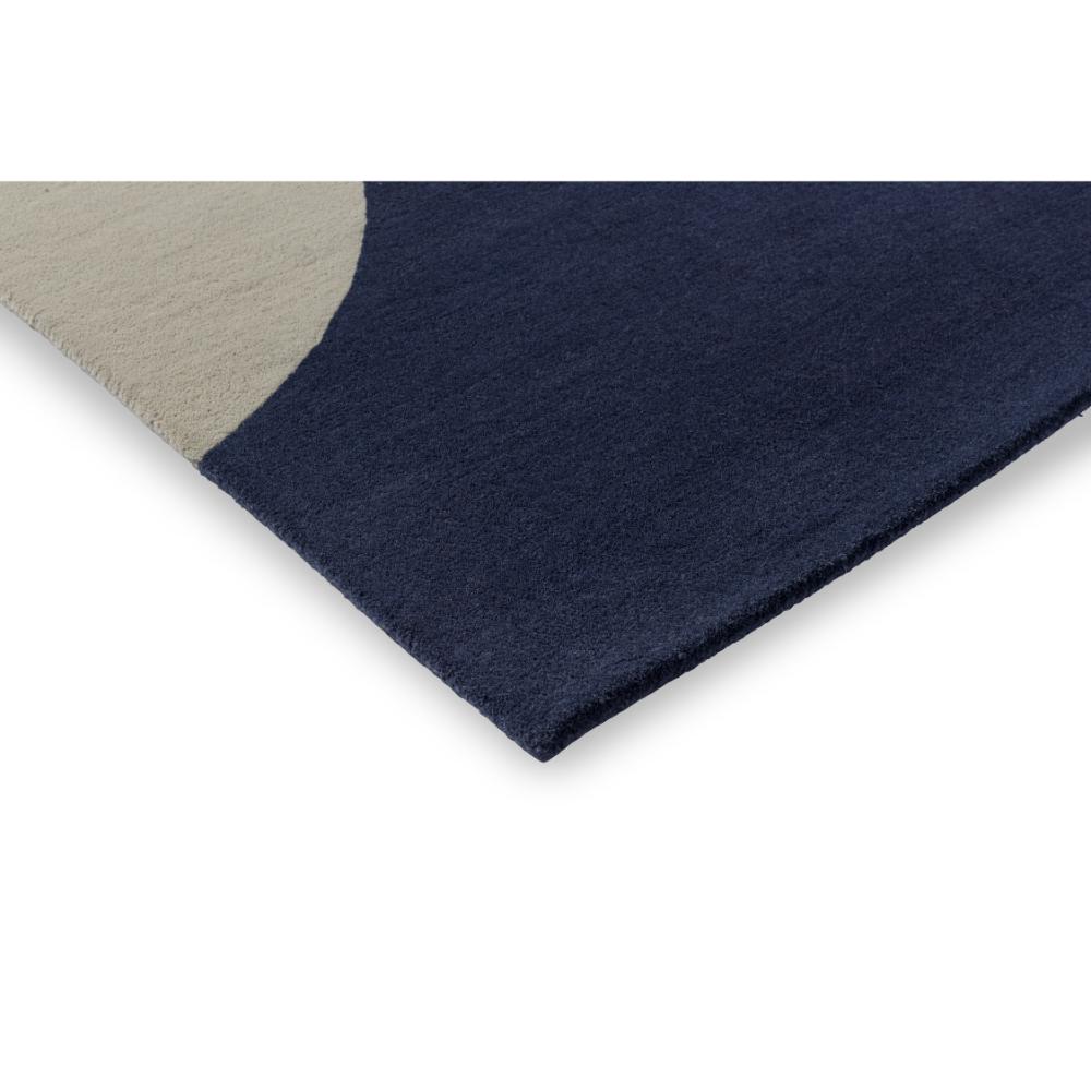 Geo Flower Wool Rug Blue detail image - MyHouse
