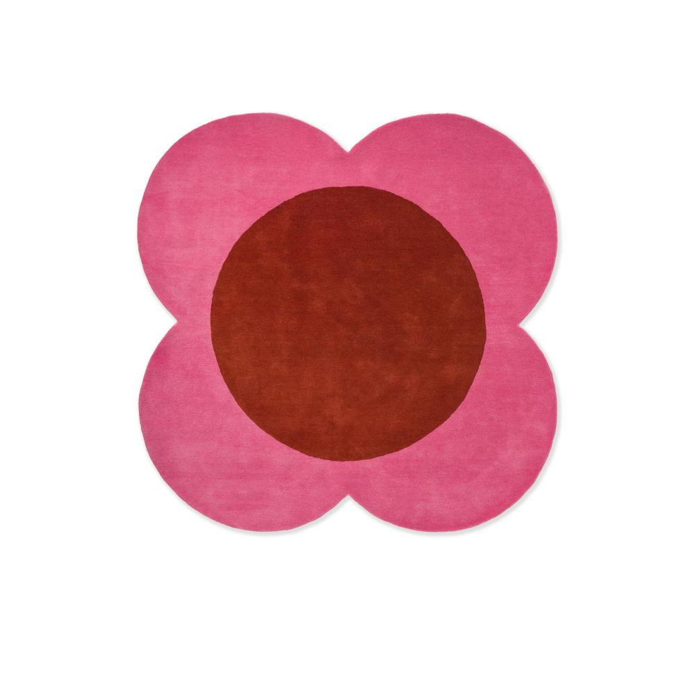 Orla Kiely Flower Spot Round Rug pink and red - MyHouse