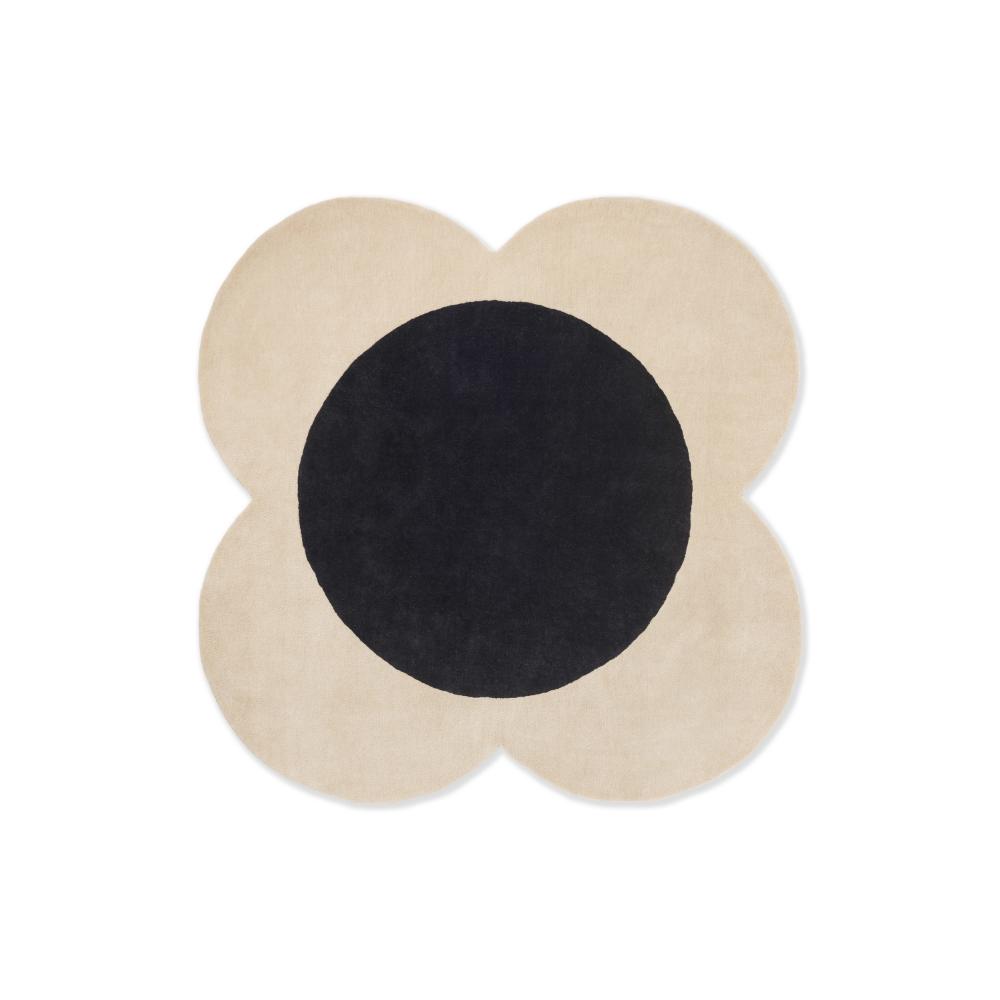 Orla Kiely Flower Spot Round Rug ecru and black - MyHouse