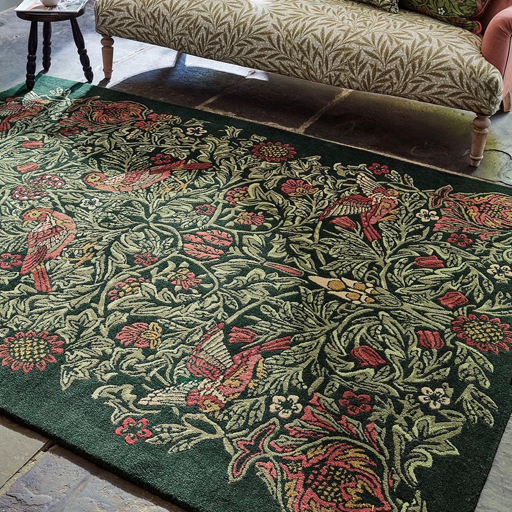 Morris & Co Bird Rug Tump Green