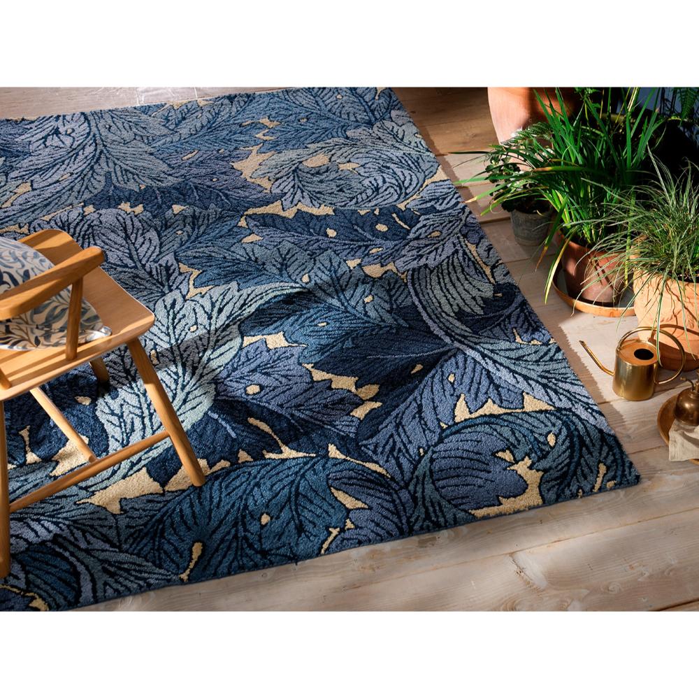 Morris & Co Acanthus Outdoor Rug indigo blue