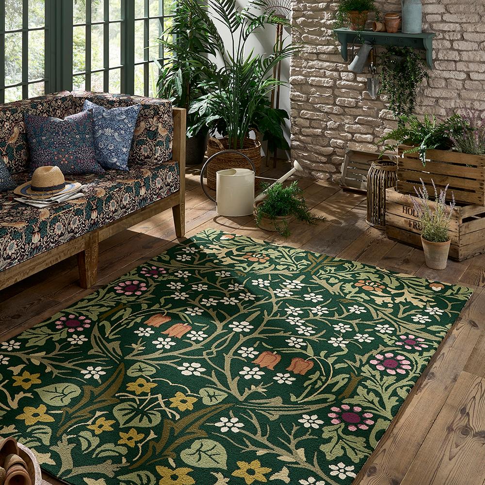 Morris & Co Blackthorn Outdoor Rug Tump Green