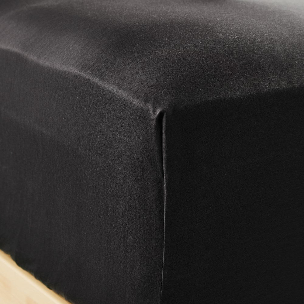 Riley Bamboo Cotton Fitted Sheet Graphite
