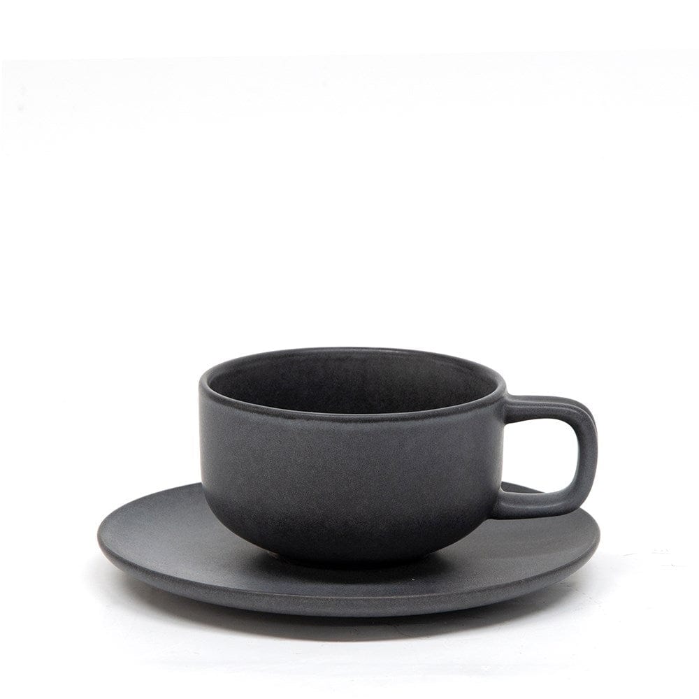 Salt & Pepper Hue Teacup & Saucer