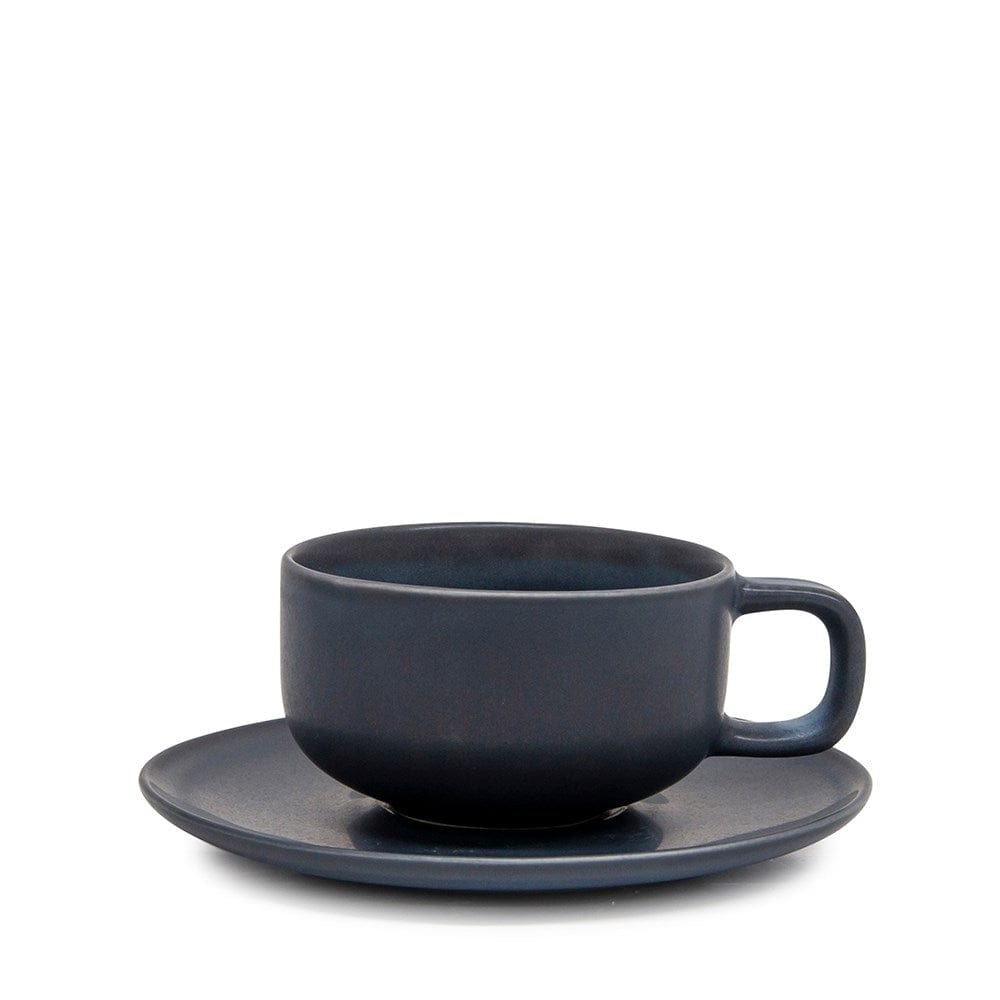 Salt & Pepper Hue Teacup & Saucer
