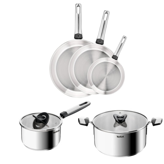 Tefal Emotion+ Induction Stainless Steel Uncoated 5 Piece Cookware Set