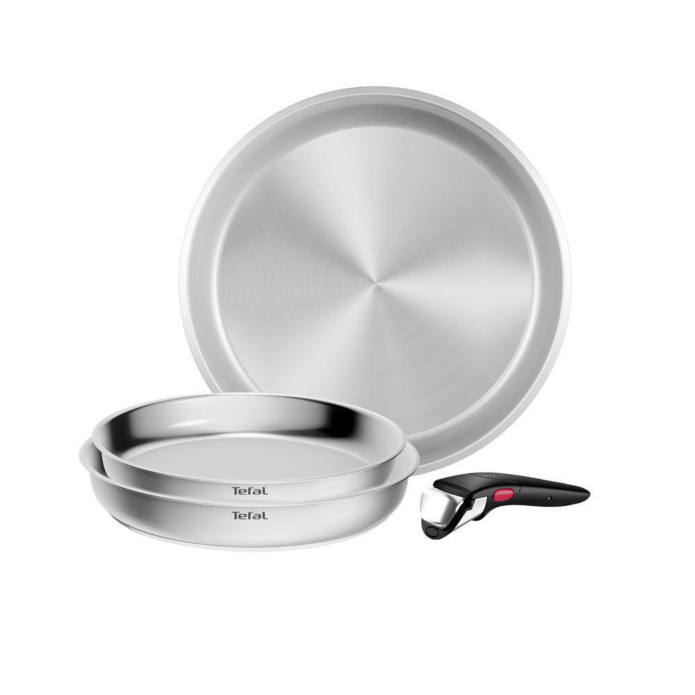 Tefal Ingenio Emotion+ Induction Uncoated Stainless Steel 4 Piece Induction Frypan Set