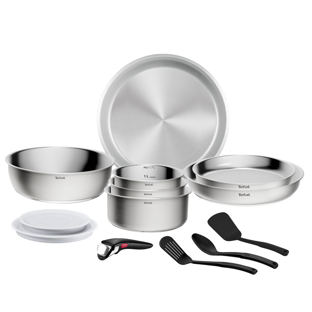 Tefal Ingenio Emotion+ Induction Uncoated Stainless Steel 13 Piece Induction Cookware Set