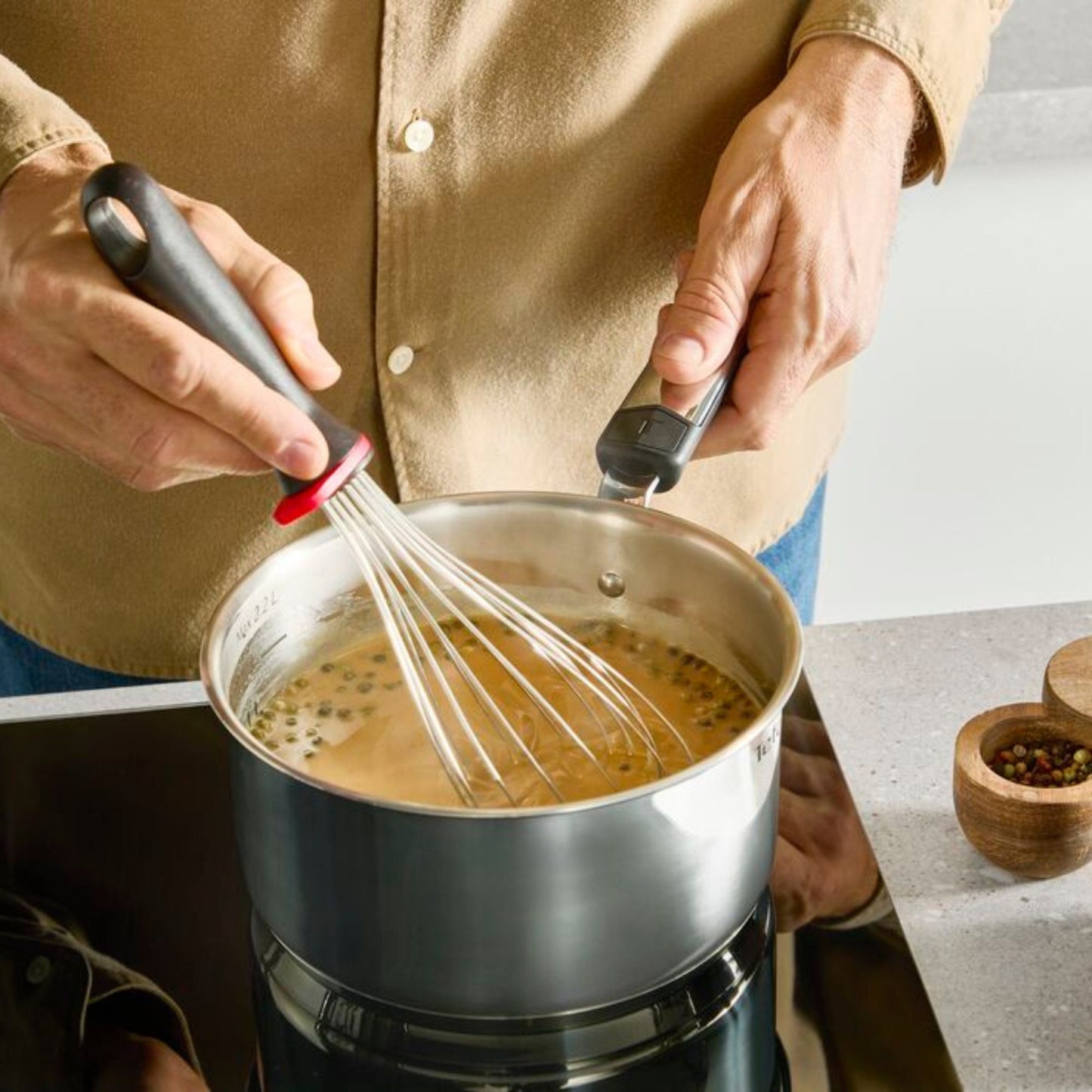 Tefal Space+ Emotion+ Induction Stainless Steel Saucepan 16cm & Lid
