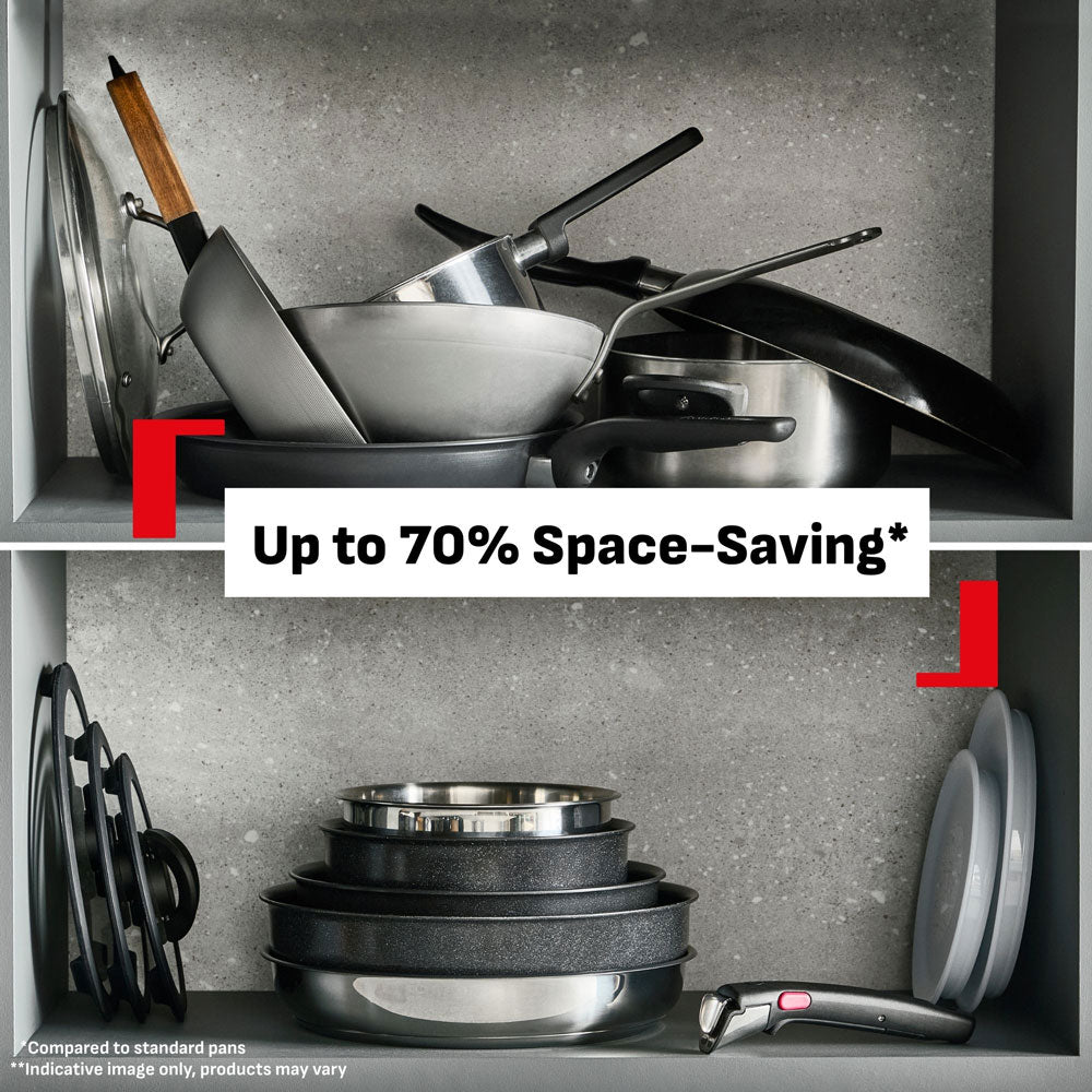 Tefal Ingenio Emotion+ Induction Uncoated Stainless Steel 4 Piece Induction Frypan Set