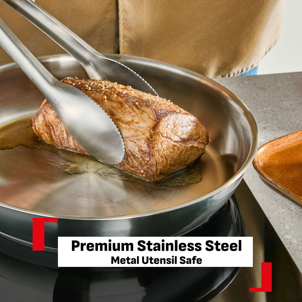 Tefal Ingenio Emotion+ Induction Uncoated Stainless Steel 4 Piece Induction Frypan Set