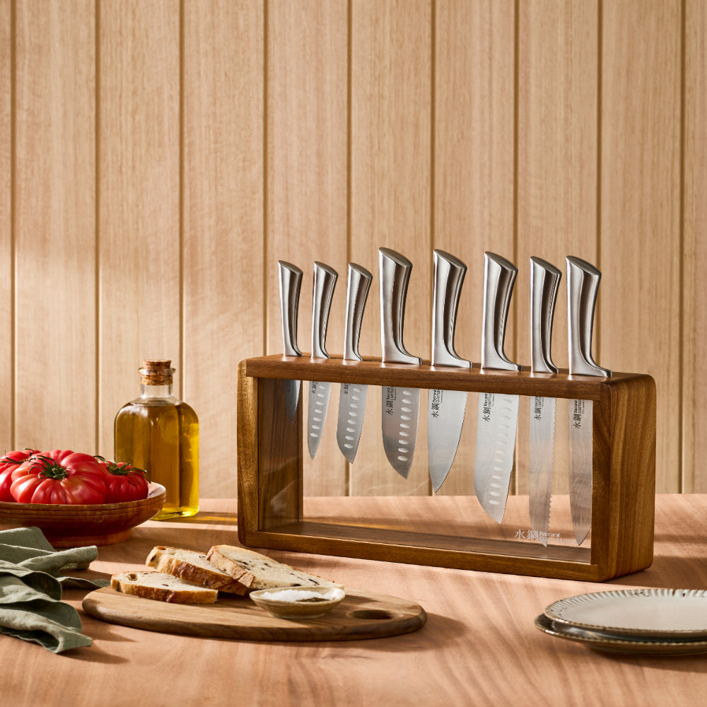 Baccarat Damashiro Katana 9 Piece Knife Block