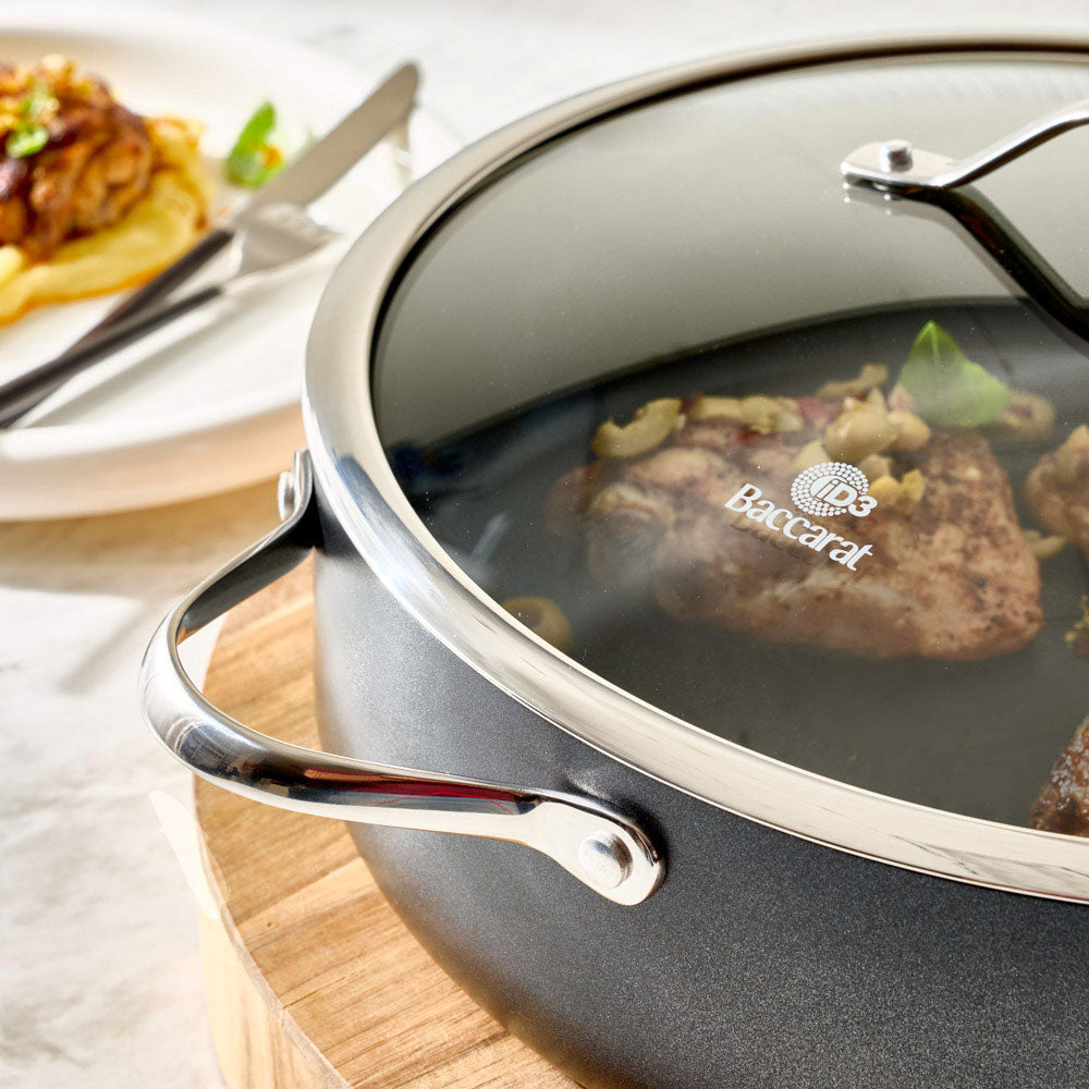 Baccarat iD3 Hard Anodised Saute Pan With Lid 32cm