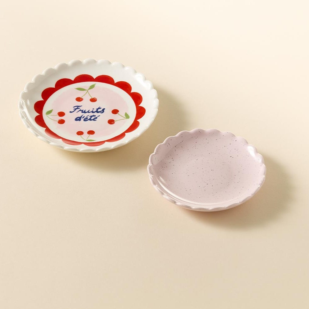 Salt & Pepper Wonderland Set of 2 Fruit Dete Trinket Dishes