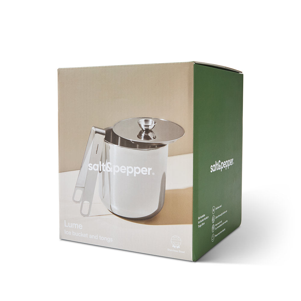 Salt & Pepper Lume Ice Bucket With Tongs