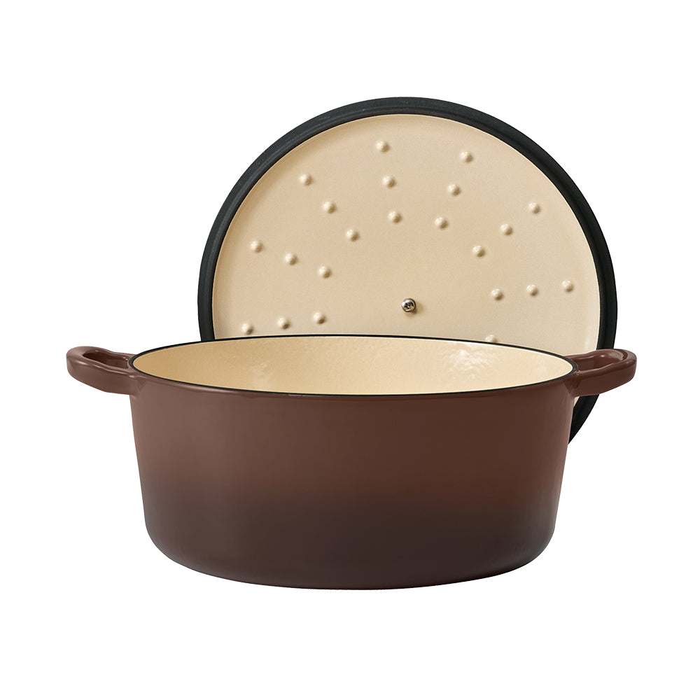Baccarat Le Connoisseur Cast Iron Round French Oven 29cm 6.3L Mocha