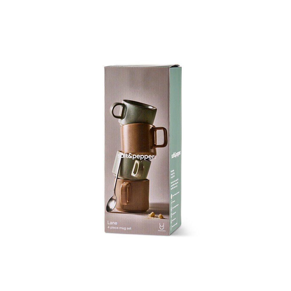 Salt & Pepper Lane Stackable Mugs Set of 4