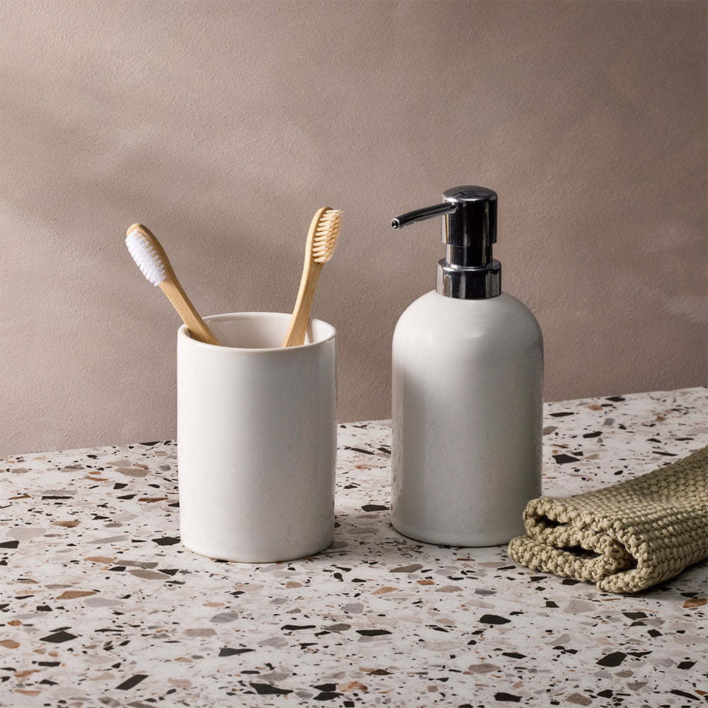Salt & Pepper Tide Soap Dispenser & Tumbler Set