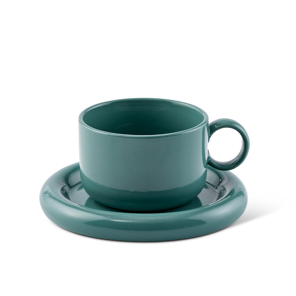 Salt & Pepper Finn Teacup & Saucer 240ml Set of 2