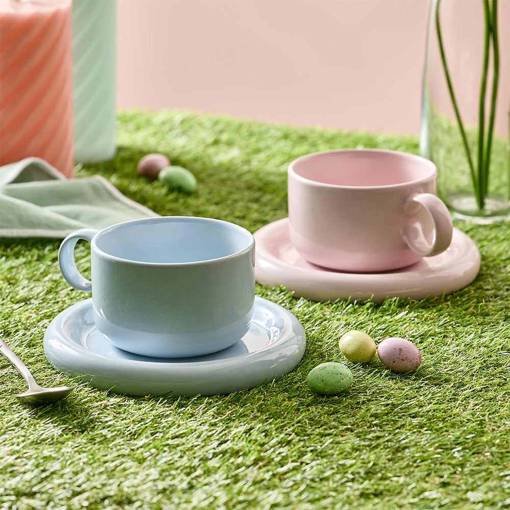 Salt & Pepper Finn Teacup & Saucer 240ml Set of 2