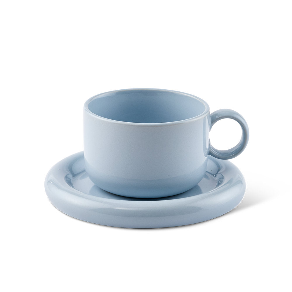 Salt & Pepper Finn Teacup & Saucer 240ml Set of 2
