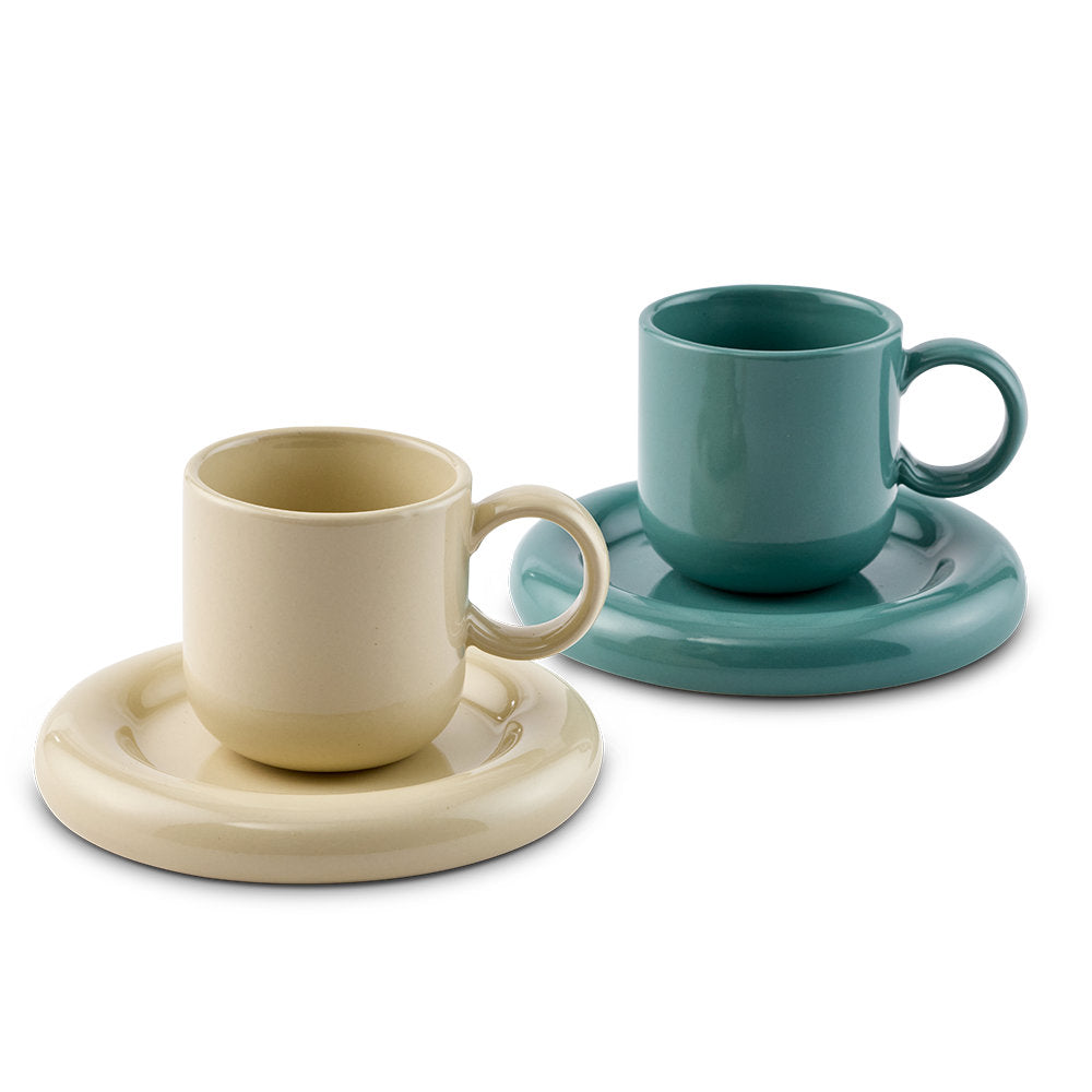 Salt & Pepper Finn Espresso Cup & Saucer 100ml Set of 2