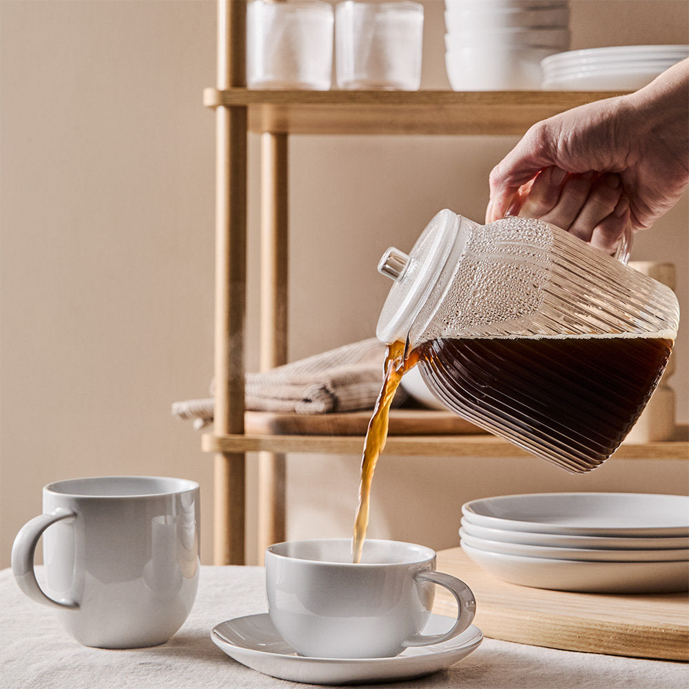 Salt & Pepper Coupe Teacup & Saucer 250ml Set of 4