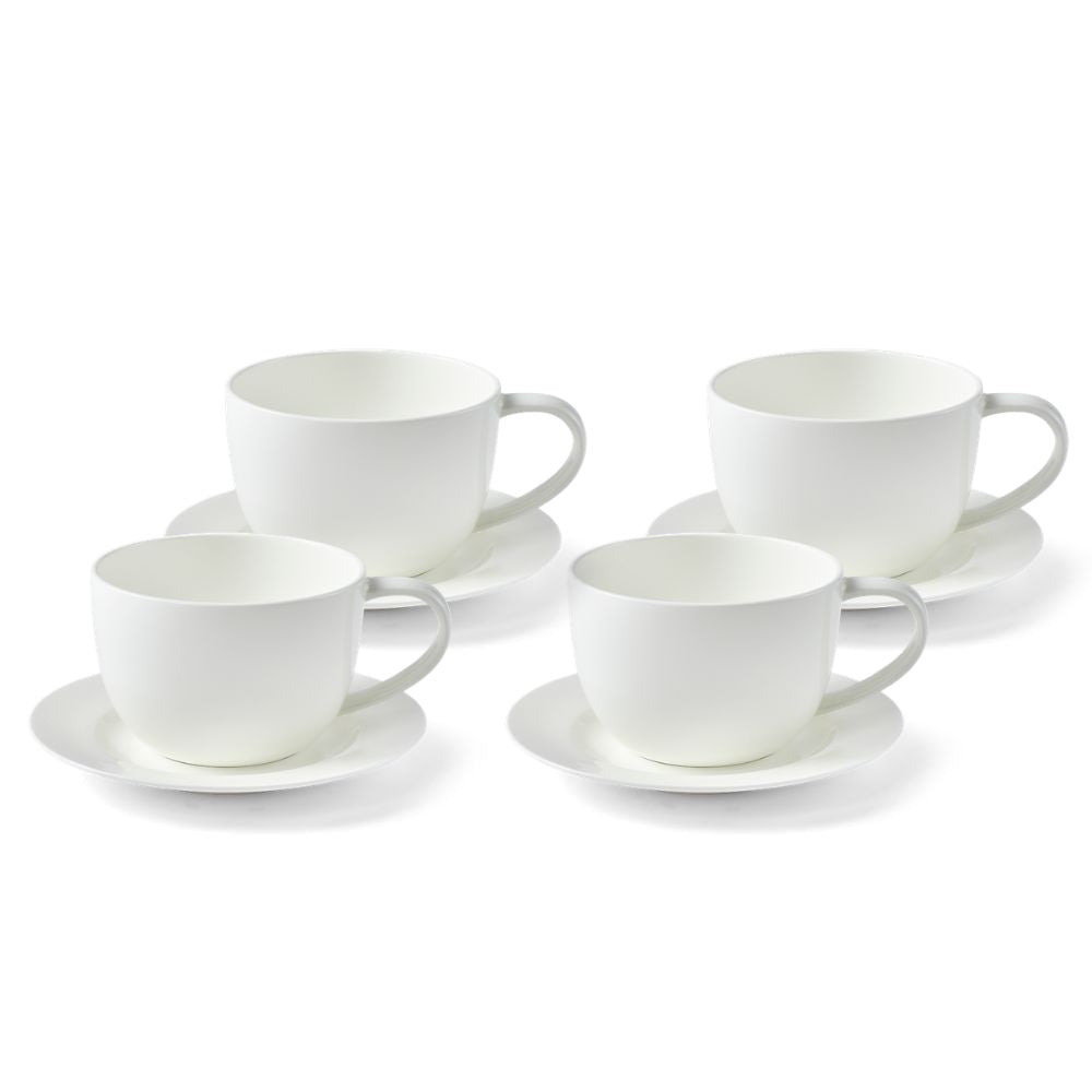 Salt & Pepper Remy Teacup & Saucer 320ml Set of 4