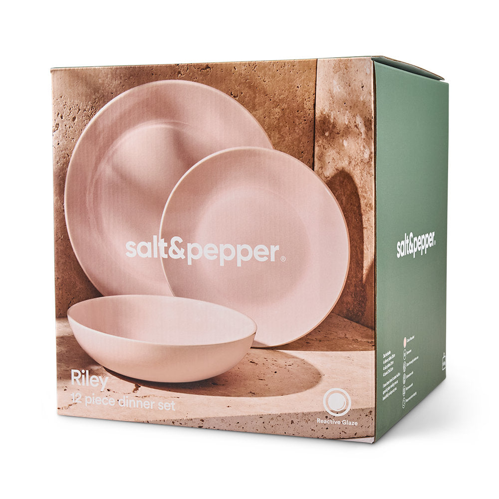 Salt & Pepper Riley 12 Piece Dinner Set
