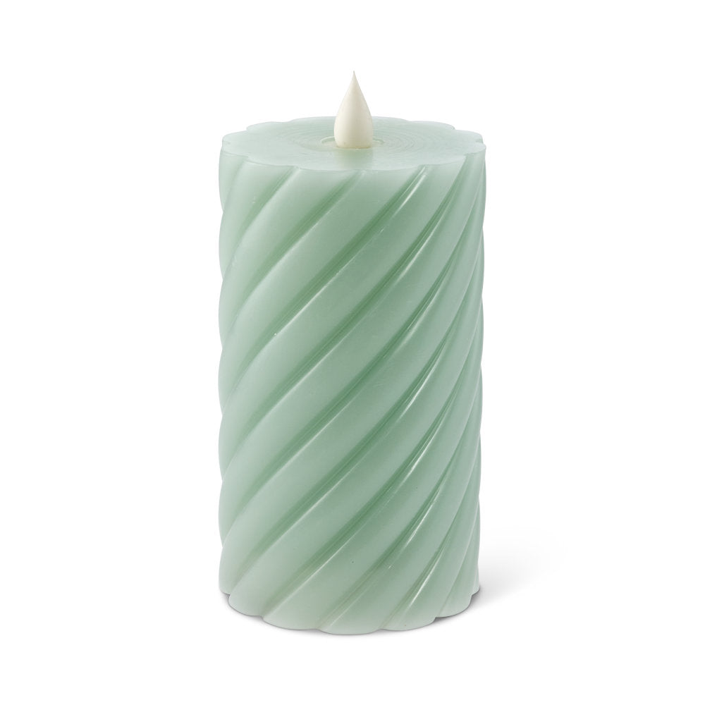Salt & Pepper Flame Swirl LED Flickering Candle 13cm