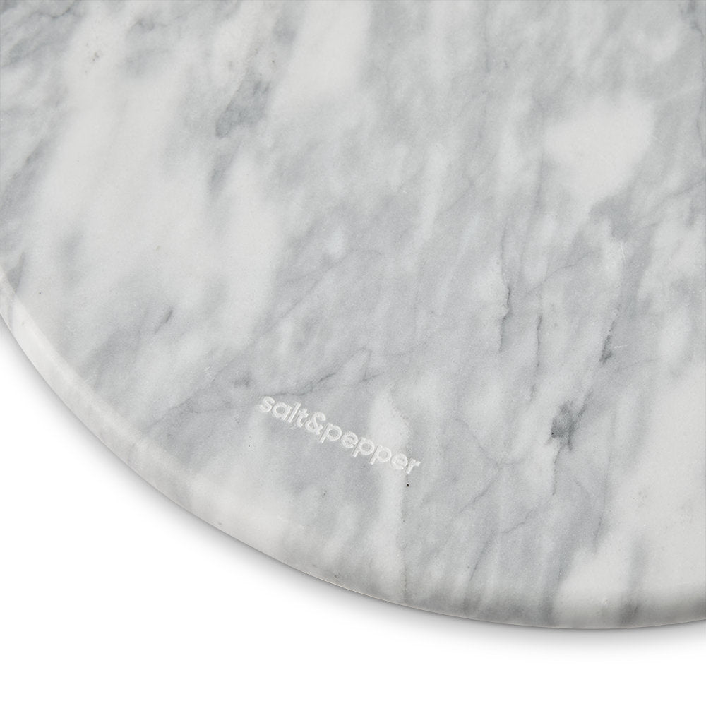 Salt & Pepper Riley Round Marble Platter