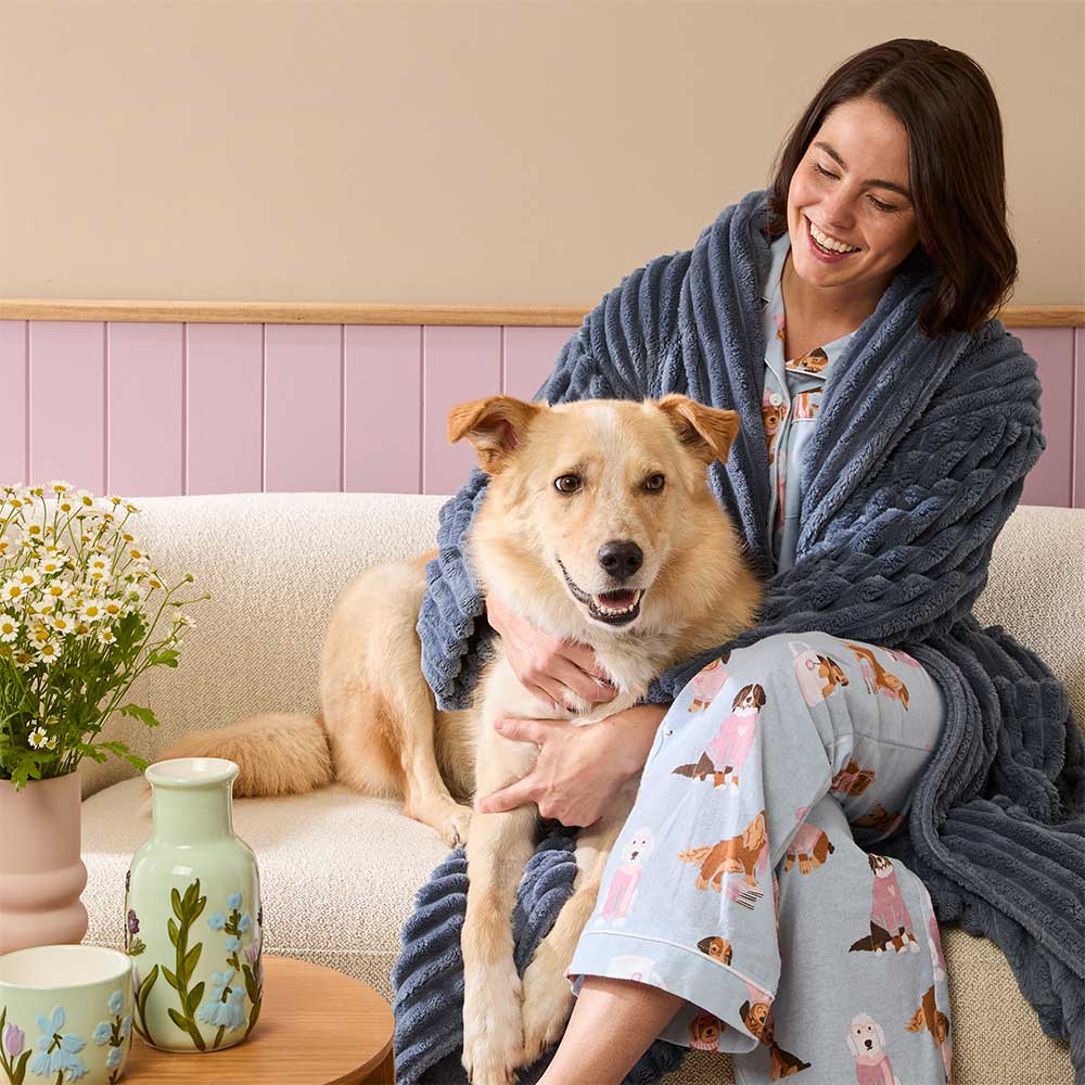 MyHouse Cosy Ribbed Robe Slate