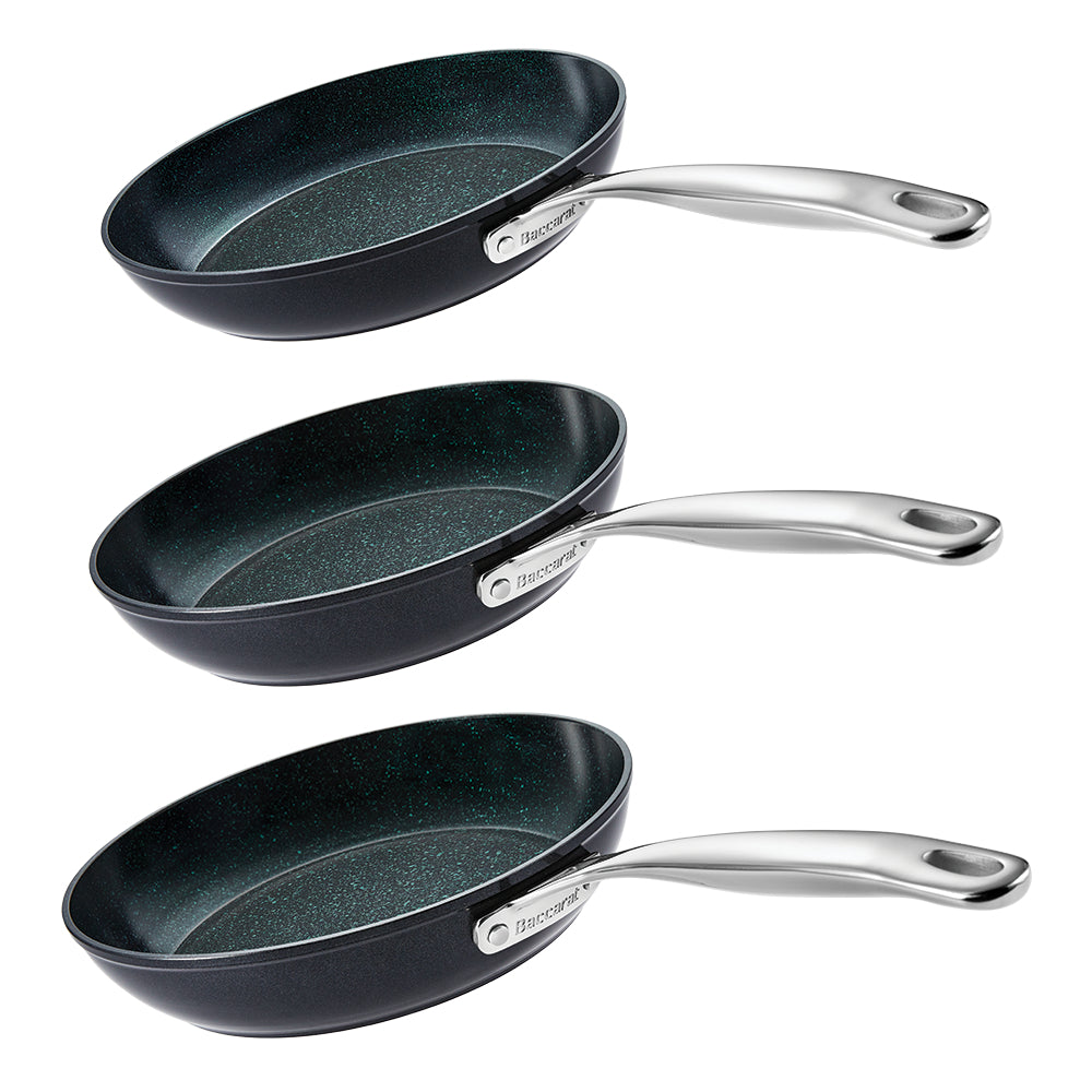 Baccarat GREEN STONE Tri Frypan Set 20cm, 24cm, 28cm