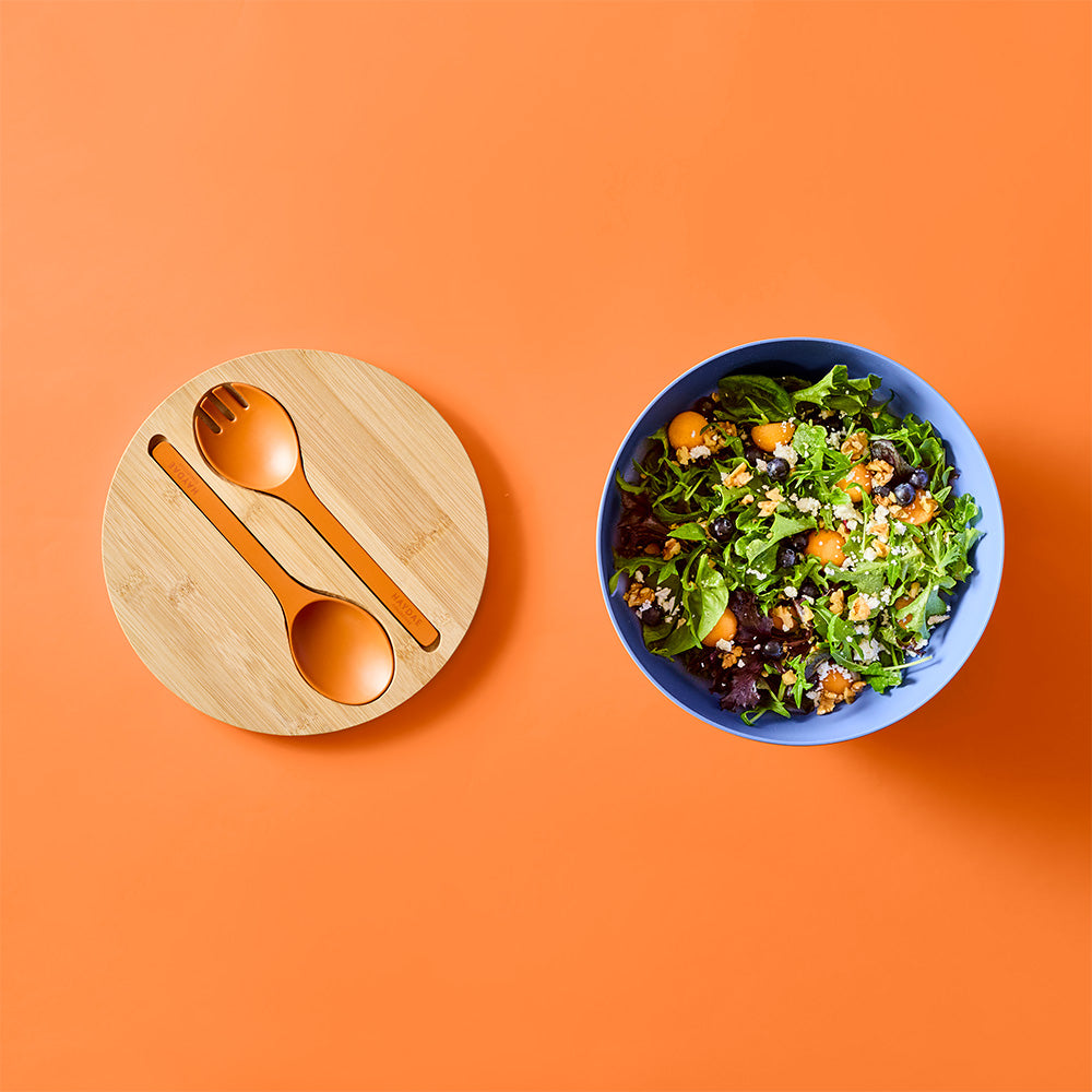 HAYDAE COLLECTIVE Salad Bowl Blue with Servers