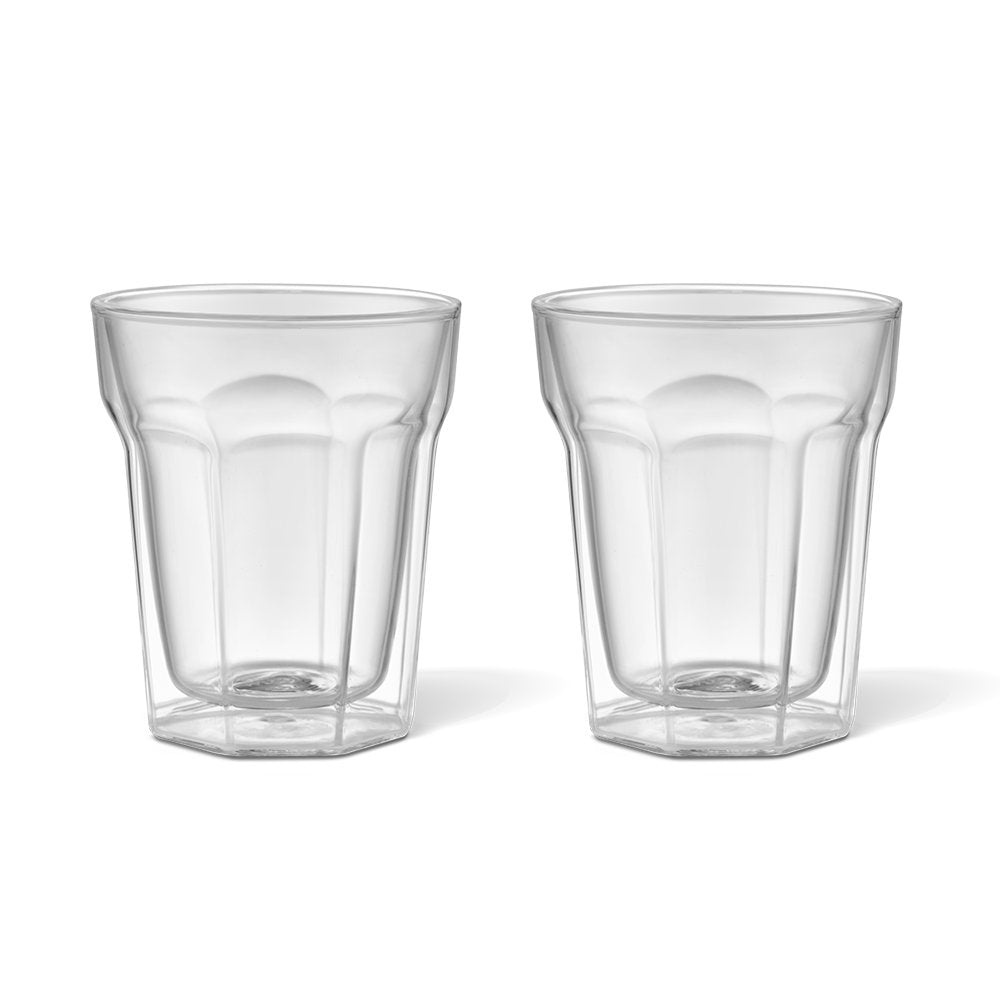 Baccarat Barista Facet Double Wall Latte Glass 236ml Set of 2