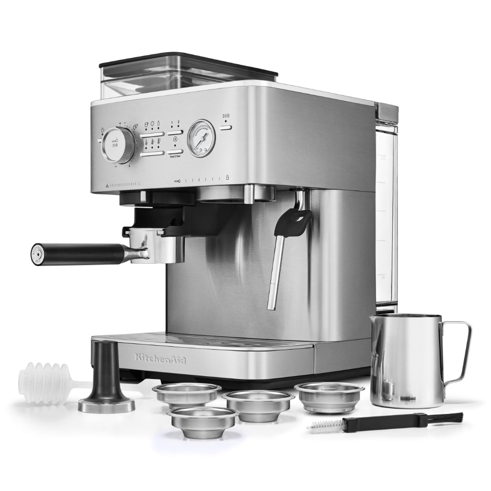 KitchenAid Semi Automatic Espresso Machine With Burr Grinder Stainless Steel