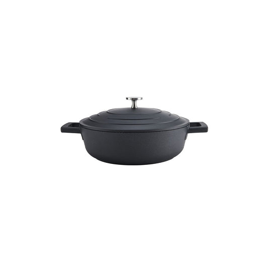 Mastercraft Shallow Casserole Dish Cast Aluminium 32cm Black