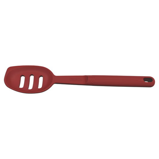 Tramontina Soffta Edge Scrape Slotted Spoon Red