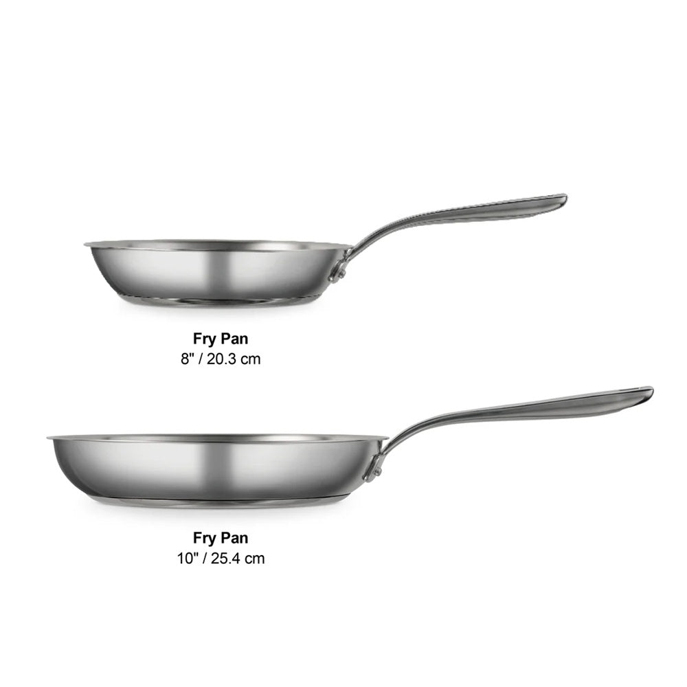 Tramontina Tempo Stainless Steel 2 Piece Frying Pan Set 20cm & 25cm
