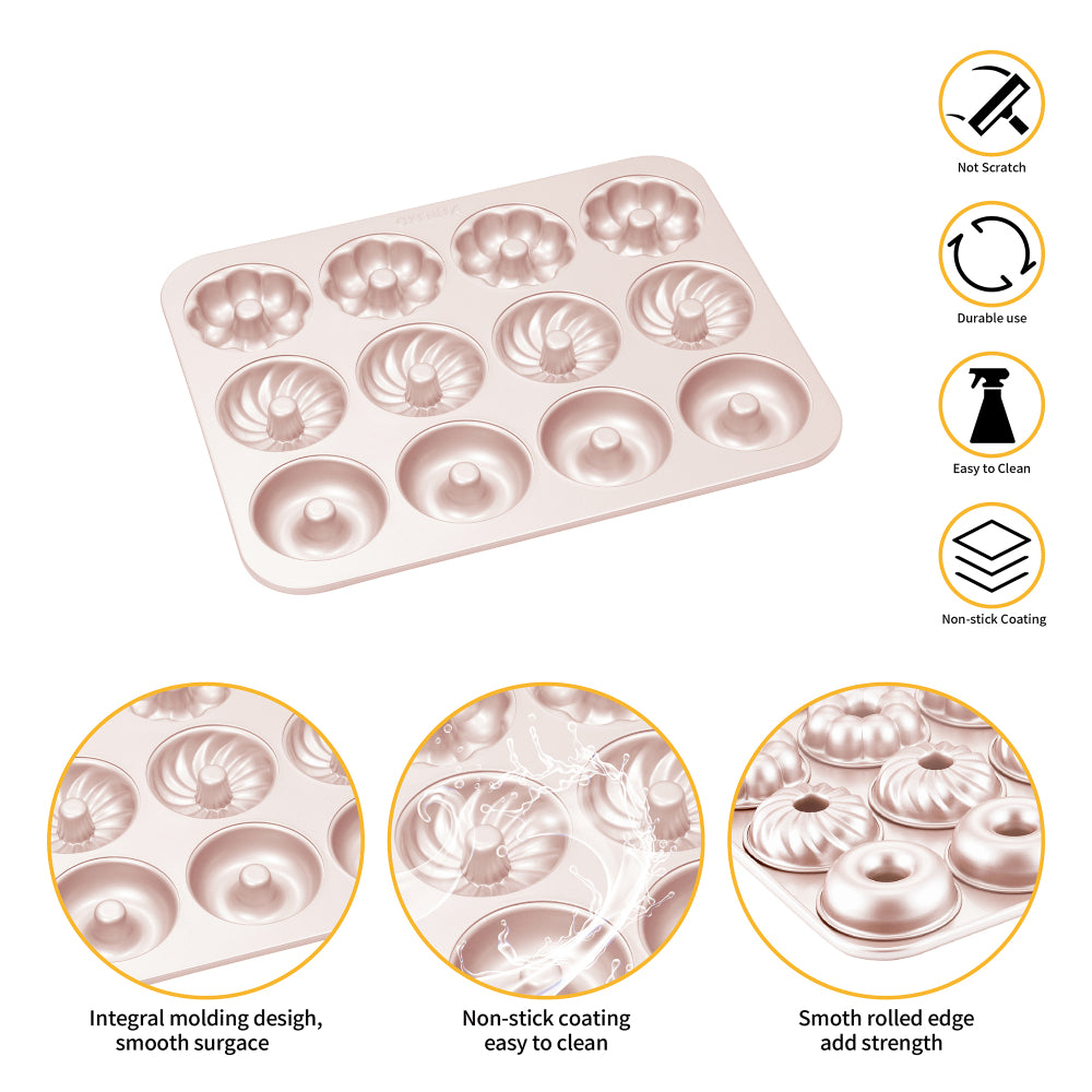 Chefmade 12 Cup Donut Pan Mixed Shapes