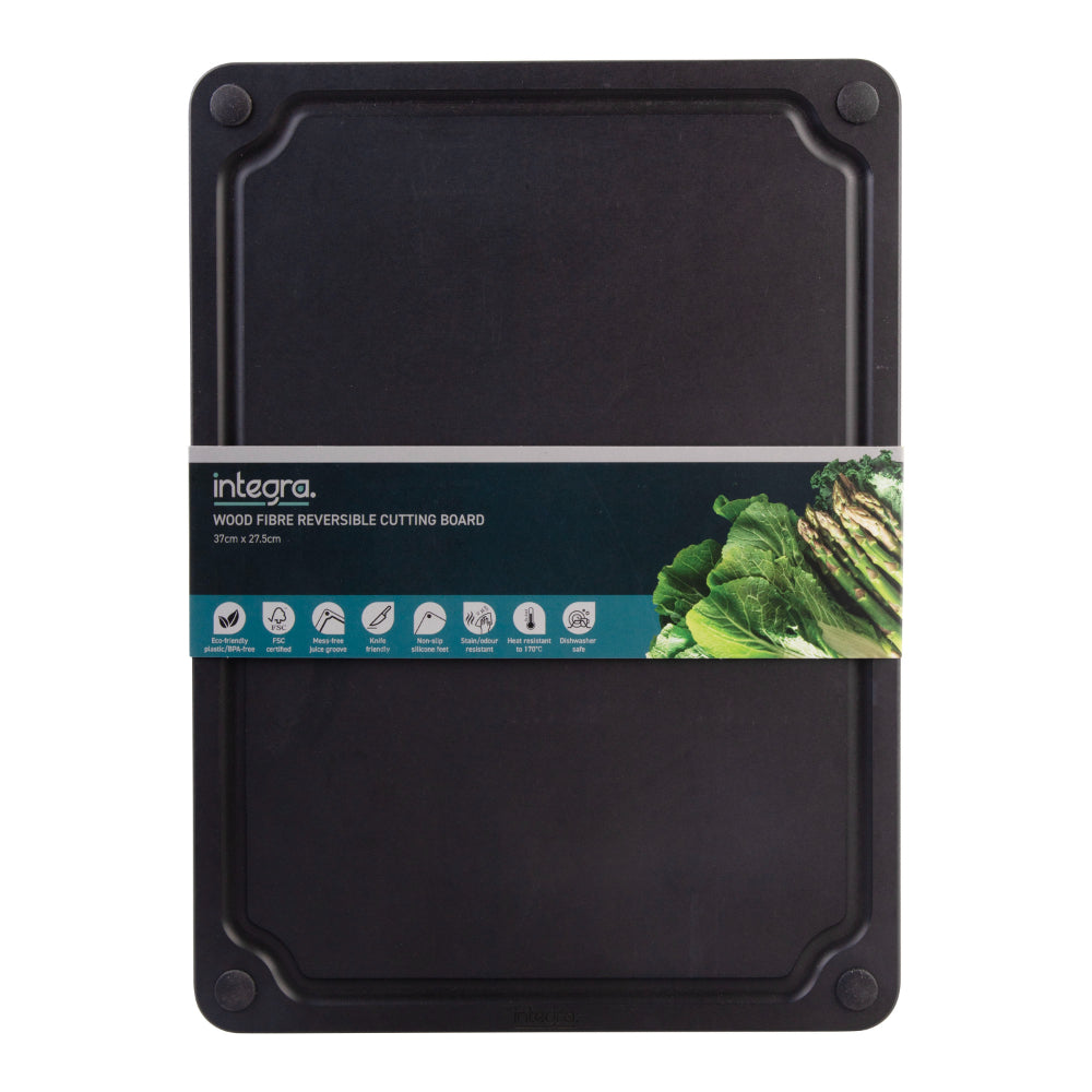 Integra Wood Fibre Reversible Cutting Board 37cm x 27.5cm Black