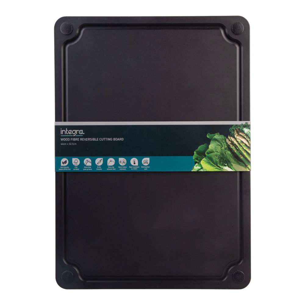 Integra Wood Fibre Reversible Cutting Board 44cm x 32.5cm Black