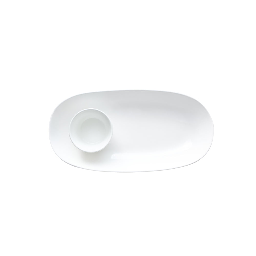 Wilkie Brothers White Oval Platter & Bowl Set