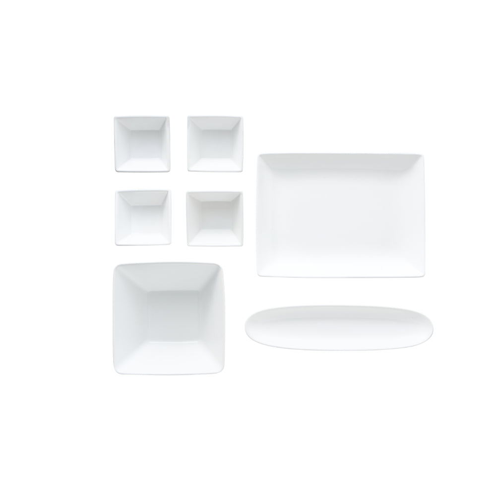 Wilkie Brothers White 7 Piece Entertaining Set