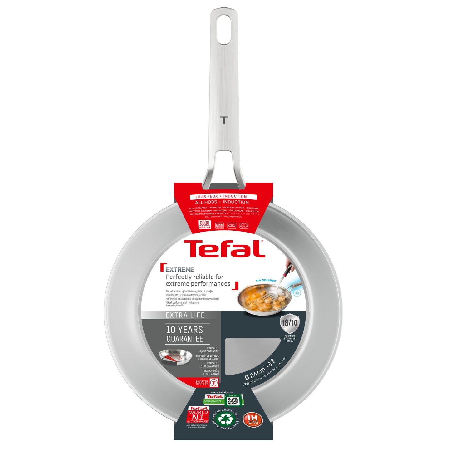 Tefal Emotion+ Induction Stainless Steel Frypan 24cm